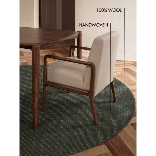 Sötétzöld kézi szövésű gyapjú kerek szőnyeg ø 160 cm Greenwich – Ted Baker-image-4