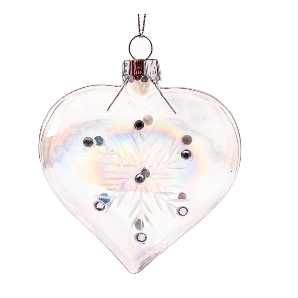 Üveg karácsonyfadísz 8,5 cm Heart – Dakls