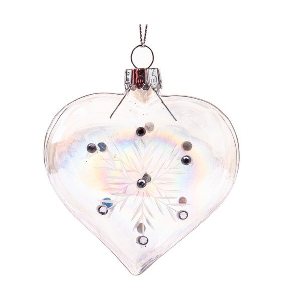 Üveg karácsonyfadísz 8,5 cm Heart – Dakls