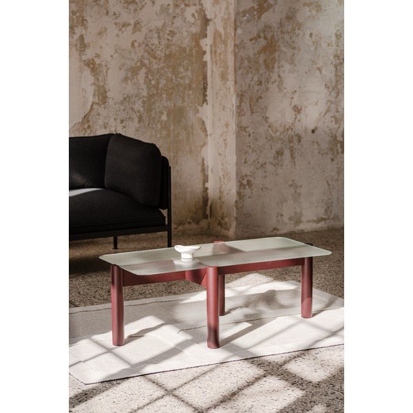 Borvörös dohányzóasztal üveg asztallappal 55x105 cm Kob – noo.ma-image-4