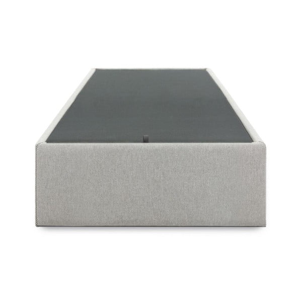 Szürke kárpitozott ágyneműtartós egyszemélyes ágy 90x190 cm Matters – Kave Home