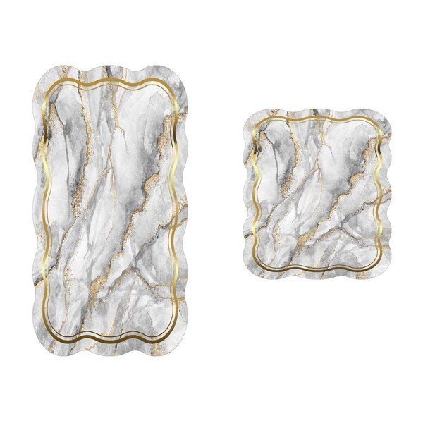 Szürke-aranyszínű fürdőszobai kilépő szett 2 db-os 60x100 cm – Foutastic