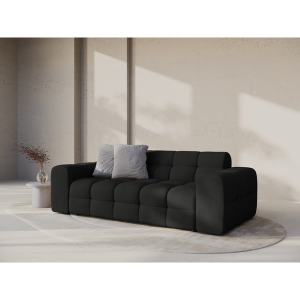 Fekete kanapé 222 cm Kendal – Micadoni -image-1