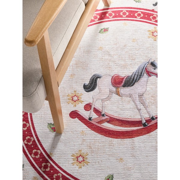 Piros kerek szőnyeg karácsonyi mintával ø 160 cm Toy's Delight Rocking Horse – Villeroy&Boch-image-2