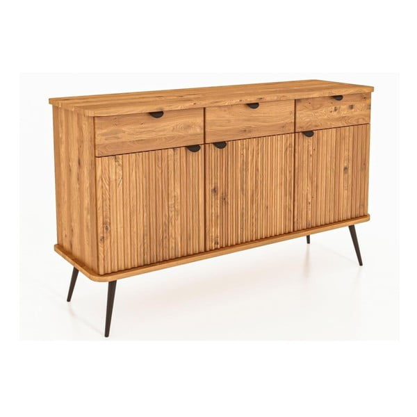 Natúr színű tölgyfa alacsony komód 144x87 cm Kula – The Beds-image-3