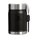 Matt fekete rozsdamentes acél ételtartó termosz 400 ml Legendary Food Jar + Spork Black 2.0 – Stanley