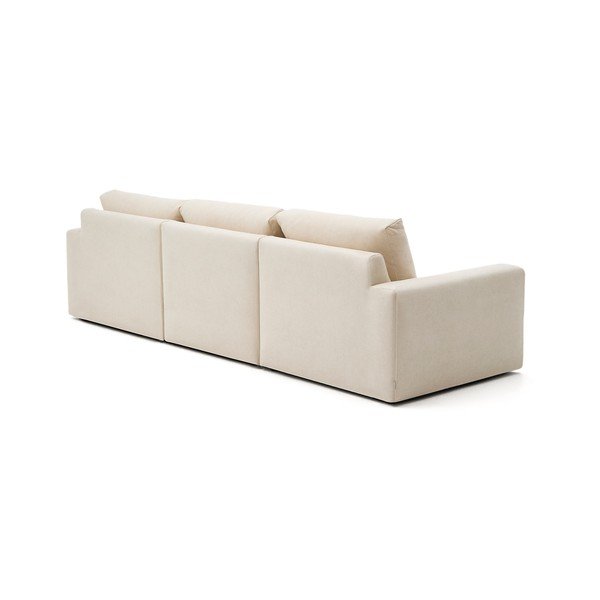 Bézs zsenília sarokkanapé (jobb oldali-heverő résszel) Alea – Kave Home-image-4