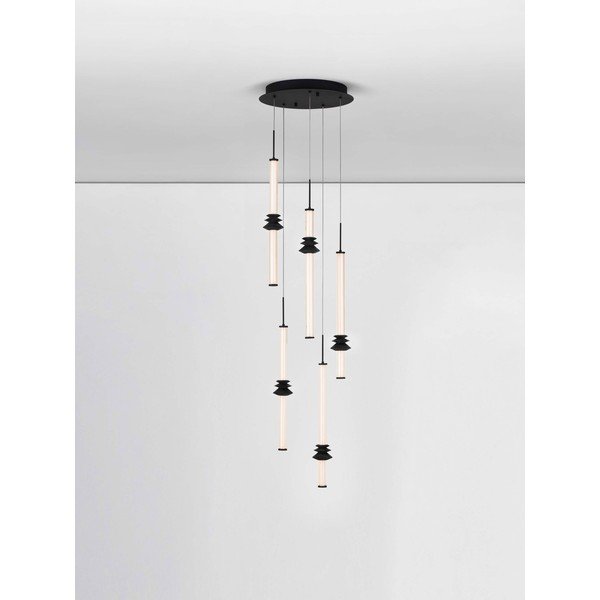 Matt fekete kerámia LED dimmelhető függőlámpa akrilüveg búrával ø 35 cm Stalactite – Nova Luce-image-3