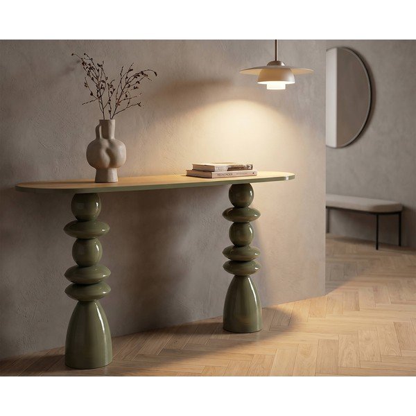 Zöld fém konzolasztal 45x150 cm Metal Console – Mauro Ferretti-image-1