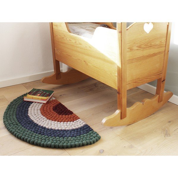 Ball Rugs Rainbow Green golyós, gyapjú gyerekszőnyeg - Wooldot-image-4