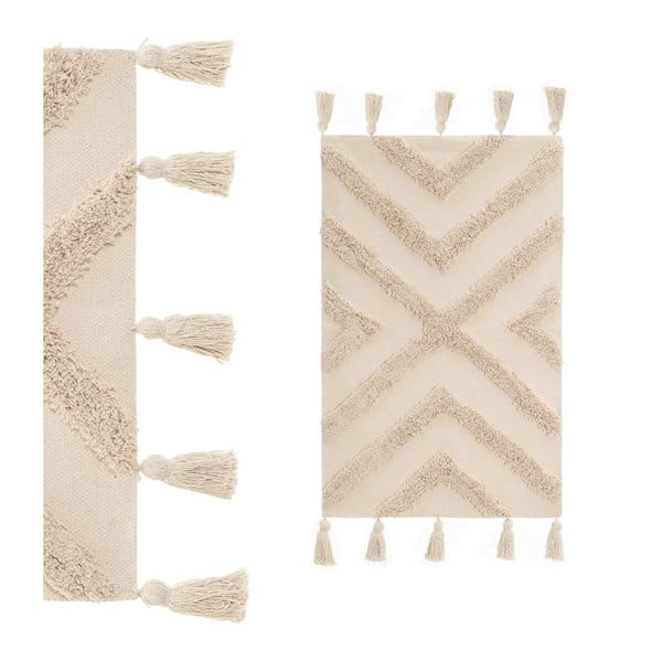 Krémszínű mosható pamut szőnyeg 50x80 cm – Casa Selección