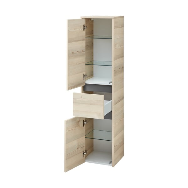 Natúr színű fürdőszoba szekrény borovi fenyő dekorral 146x35 cm Quickset 393 – Pelipal-image-2