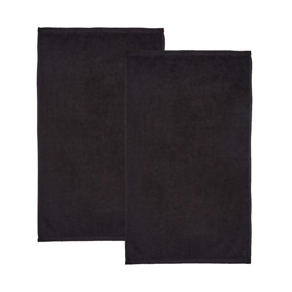 Fekete gyorsan száradó frottír pamut fürdőlepedő szett 2 db-os 90x140 cm Quick Dry – Catherine Lansfield