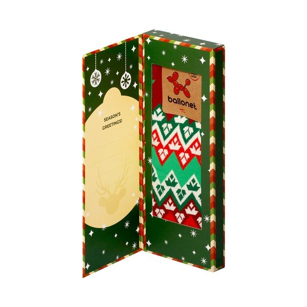 Season's Greetings Socks Card with Flake zokni ajándékcsomagolásban, méret 36 - 40 - Ballonet Socks-image-3