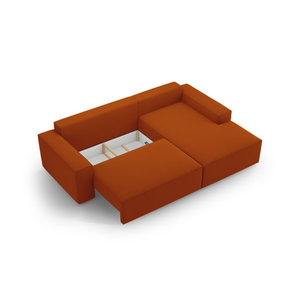 Téglavörös kinyitható sarokkanapé (jobb oldali) Jodie – Micadoni Home-image-4