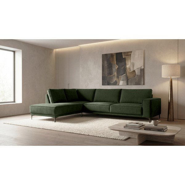 Zöld zsenília sarokkanapé (bal oldali-L alakú) Copenhagen – Scandic-image-1