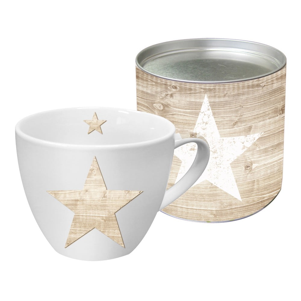 Star Fashion Wood porcelán bögre karácsonyi motívummal, díszdobozban, 450 ml - PPD
