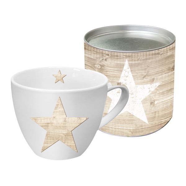 Star Fashion Wood porcelán bögre karácsonyi motívummal, díszdobozban, 450 ml - PPD