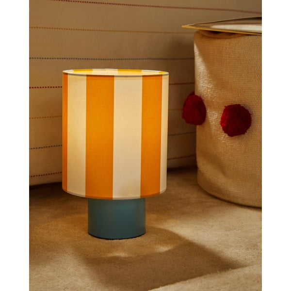 Sárga-kék asztali lámpa textil búrával (magasság 25 cm) Ciral – Kave Home-image-1
