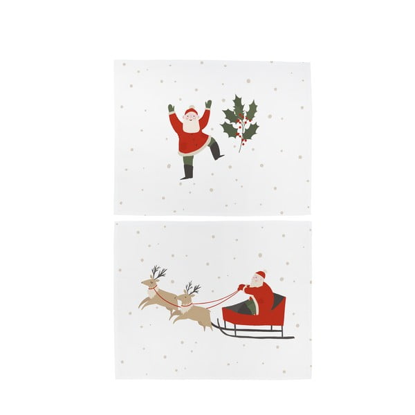 Textil tányéralátét szett karácsonyi mintával, 2 db-os  35x47 cm Happy Santa – Butter Kings