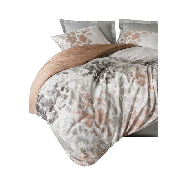 Szürkésbézs kétszemélyes hosszabbított pamut-szatén ágyneműhuzat 240x220 cm Blatt – Mijolnir