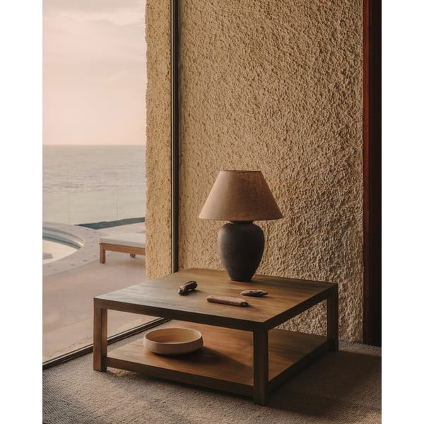 Natúr színű teakfa dohányzóasztal 90x90 cm Sashi – Kave Home-image-1