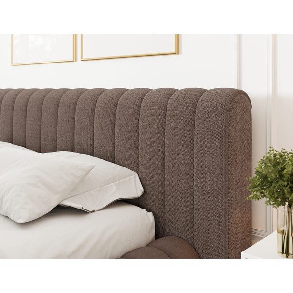 Barna kárpitozott ágyneműtartós franciaágy ágyráccsal 140x200 cm Carilla – ELTAP-image-4