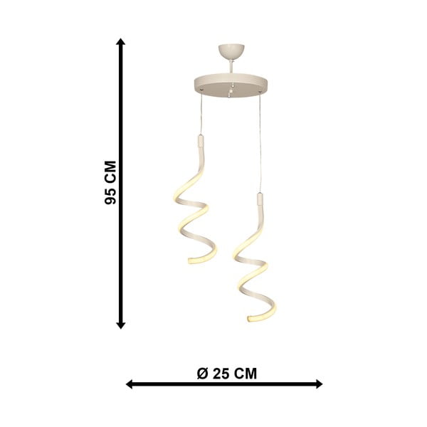 Fehér fém LED függőlámpa ø 25 cm Hilton – Squid Lighting-image-3
