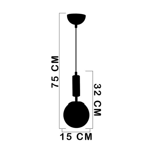 Sárga-fekete függőlámpa üveg búrával ø 15 cm Hector – Squid Lighting-image-2