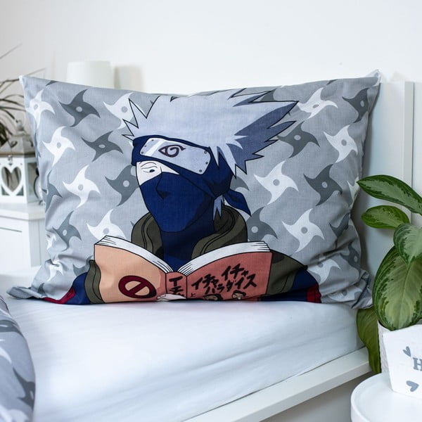 Egyszemélyes pamut gyerek ágyneműhuzat 140x200 cm Naruto "Grey" – Jerry Fabrics-image-4