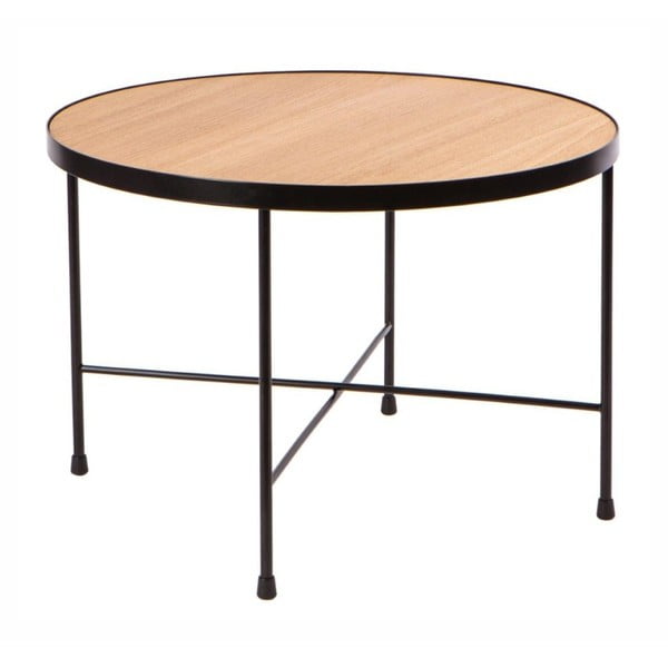Oak dohányzóasztal tölgyfa asztallappal, ⌀ 60 cm - Nørdifra
