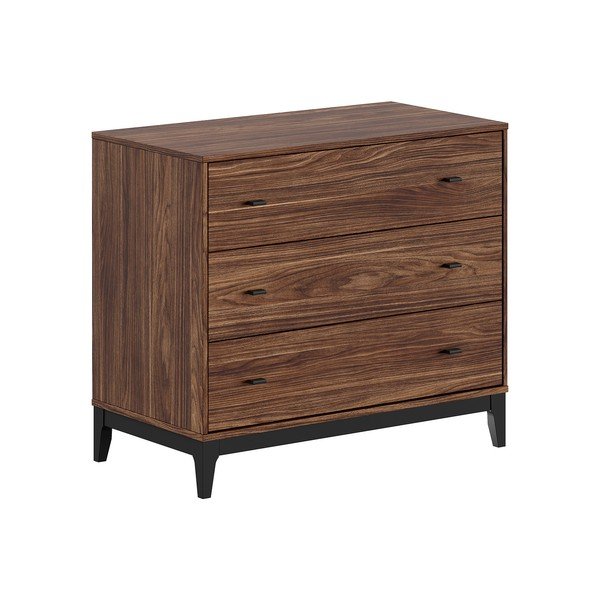 Sötét natúr színű komód diófa dekorral 100x89x55 cm Ilyas – Vipack
