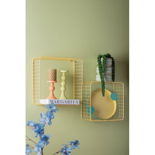 Világossárga acél polc készlet 2 db-os 35 cm Reja – PT LIVING-image-1