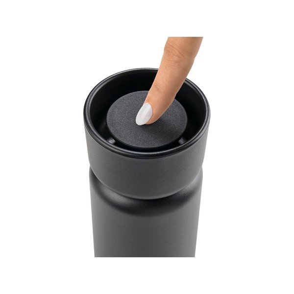 Fekete rozsdamentes acél termobögre 400 ml Singles – Zone-image-3