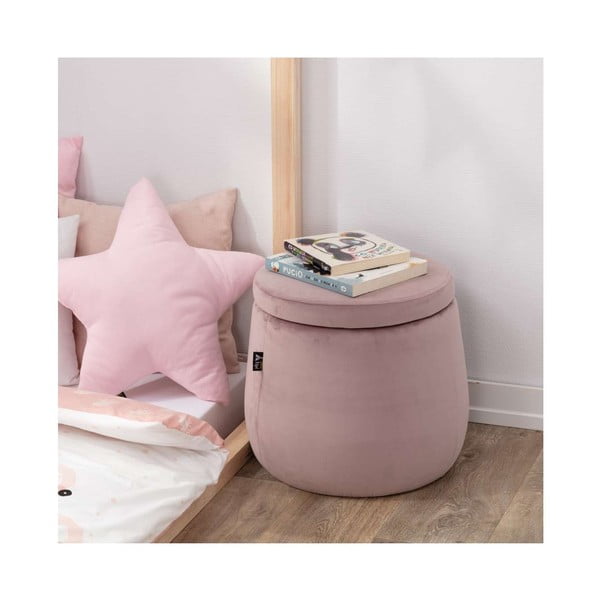 Fekete bársony gyerek puff Posh Velvet – Yellow Tipi-image-3