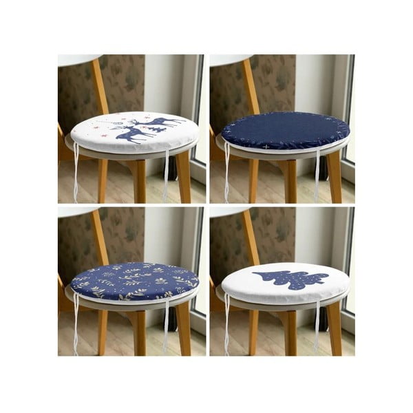 Székpárna szett karácsonyi mintával  4 db-os  ø 40 cm Blue Christmas – Mila Home-image-3