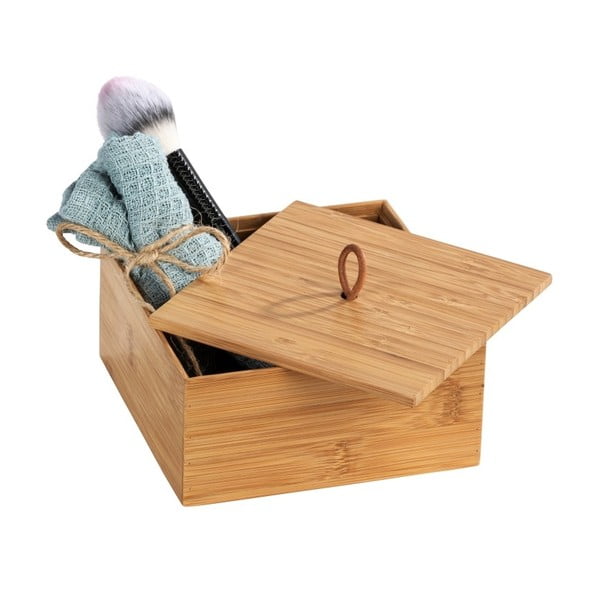 Terra bambusz tárolódoboz fedéllel, szélesség 15 cm - Wenko-image-1