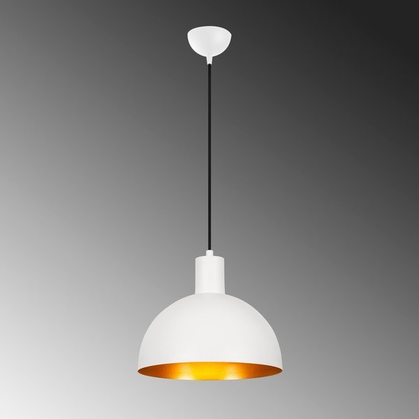 Fehér-aranyszínű függőlámpa fém búrával ø 30 cm Sivani – Opviq lights-image-2
