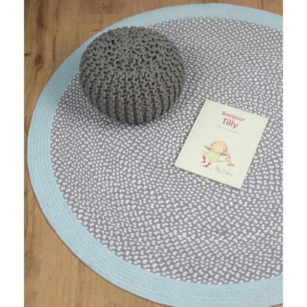 Brenda kék, kézzel készített gyerekszőnyeg, ⌀ 120 cm - Nattiot-image-2