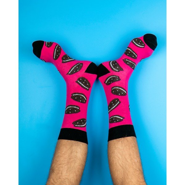 Oreo rózsaszín férfi zokni, méret 41 - 45 - Funky Steps-image-1