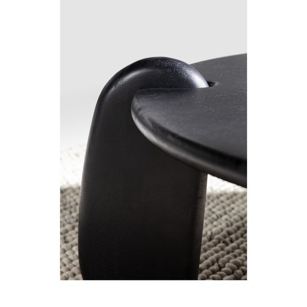 Fekete mangófa kerek dohányzóasztal ø 80 cm Tamira – MOME-image-4