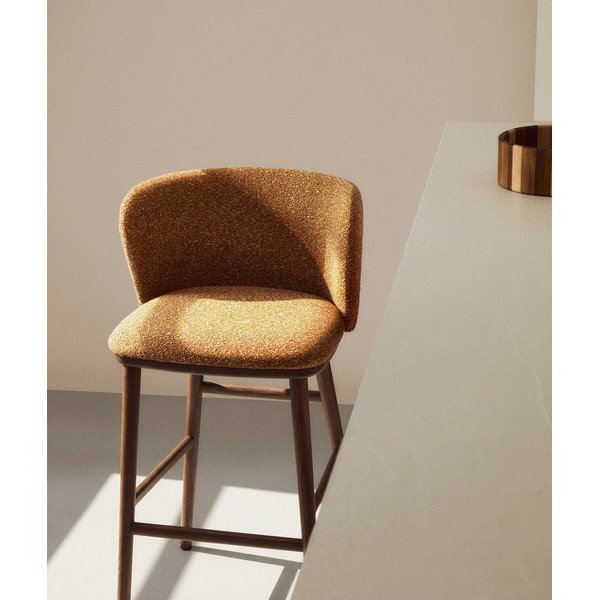 Terrakotta színű kárpitozott bárszék (ülésmagasság 75 cm) Ciselia – Kave Home-image-2