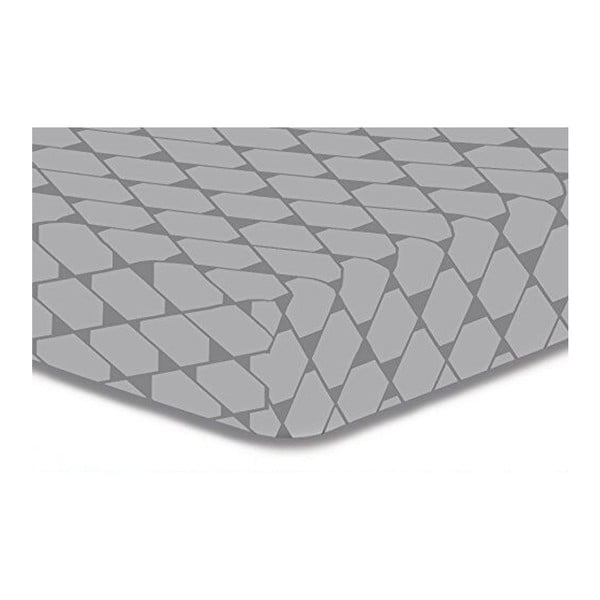 Rhombuses szürke mikroszálas gumis lepedő, 200 x 220 cm - DecoKing