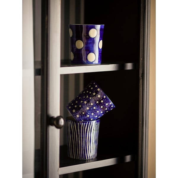 Sötétkék kőedény eszpresszó csésze szett 3 db-os 190 ml Minoa – Bloomingville-image-2