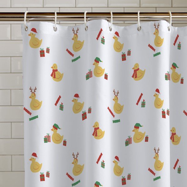 Zuhanyfüggöny 180x180 cm Christmas Quacker – Catherine Lansfield
