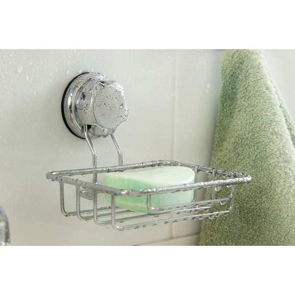 Ezüstszínű öntapadós acél szappantartó Bestlock Bath – Compactor-image-1