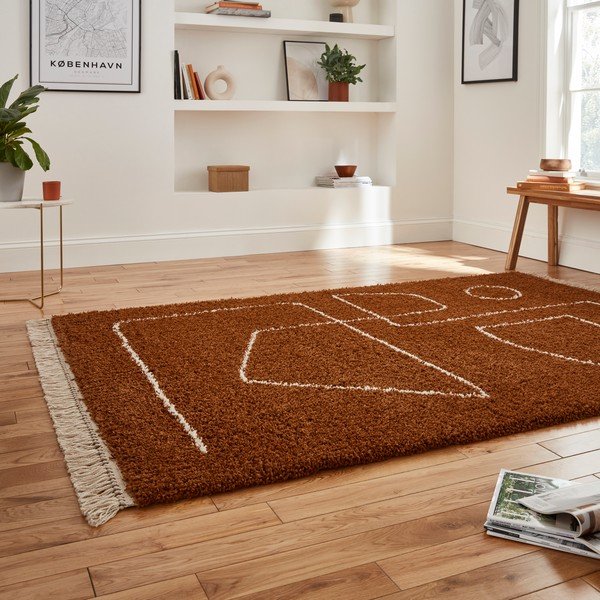 Boho terrakottapiros szőnyeg, 160 x 220 cm - Think Rugs-image-2