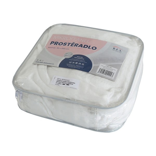 Fehér mikroflanel lepedő 180x200 cm Exclusive – B.E.S.-image-1