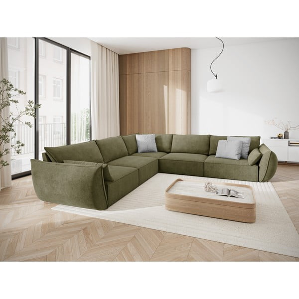 Zöld sarokkanapé (variálható) Vanda – Mazzini Sofas-image-1