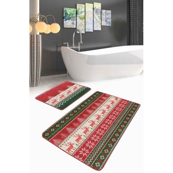 Bársony fürdőszobai kilépő szett 2 db-os 60x100 cm Merry Christmas – Mila Home